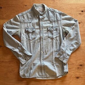 KITSUNE DENIM WESTERN SHIRT WITH PEARL SNAP BUTTONS